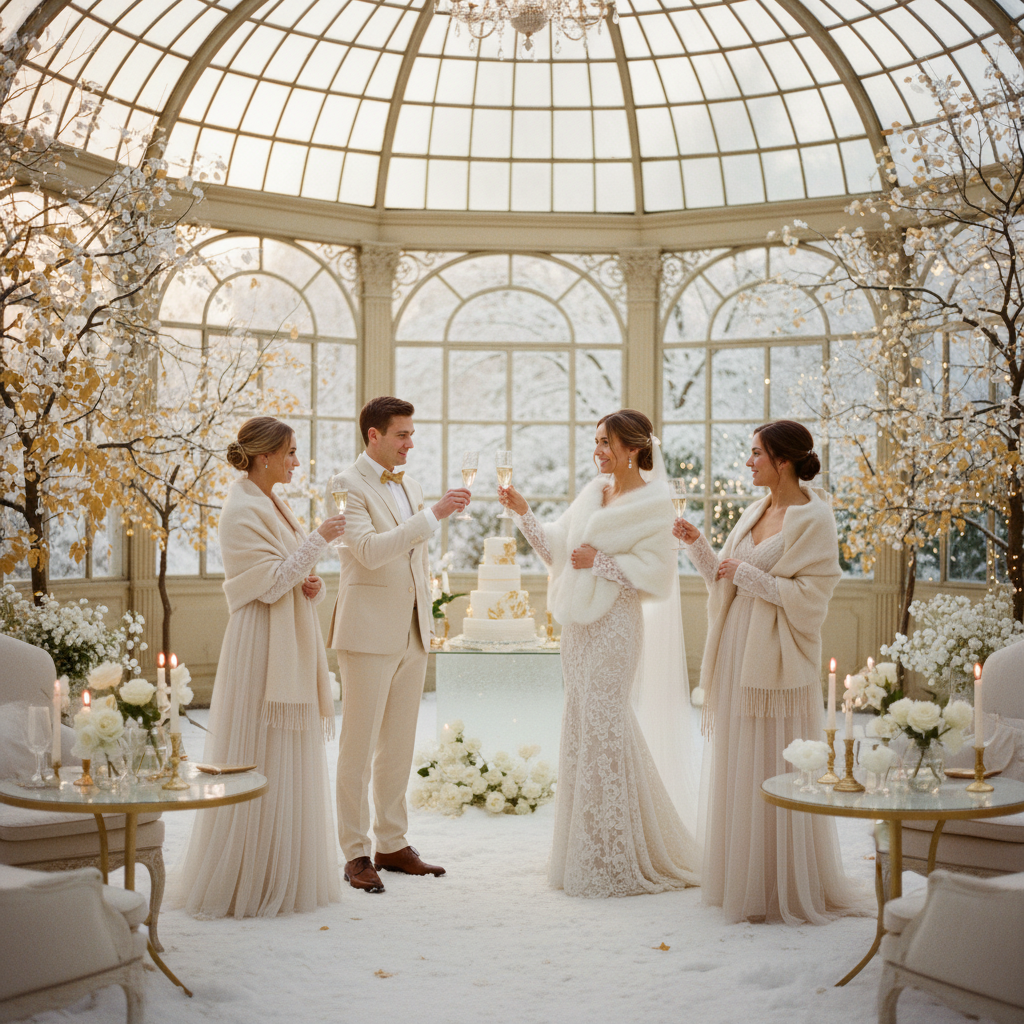 Der Sektempfang auf deiner Winterhochzeit