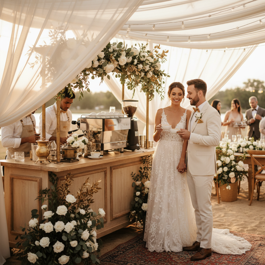 Eine mobile Kaffeebar auf der Hochzeit