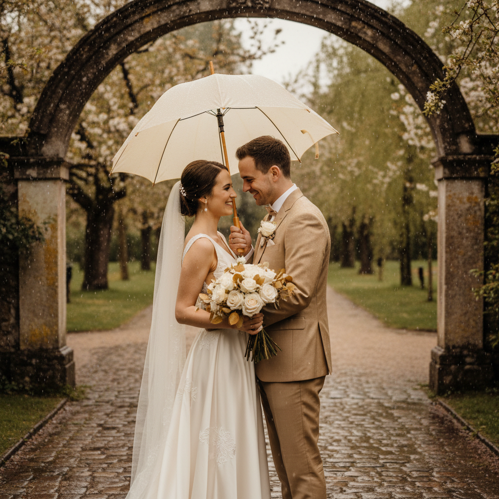 Hochzeit im Regen – Glück und Segen!