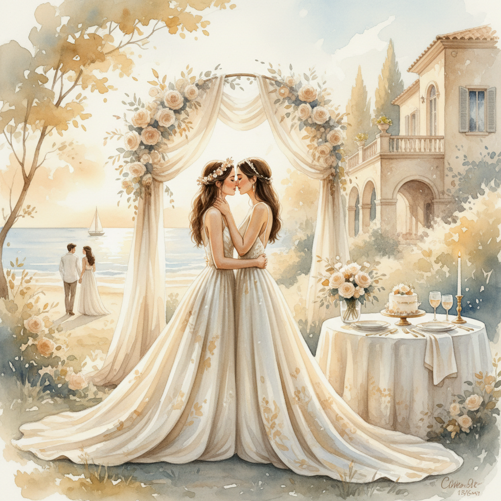 LGBTQ Hochzeiten – Aquarellmalerei
