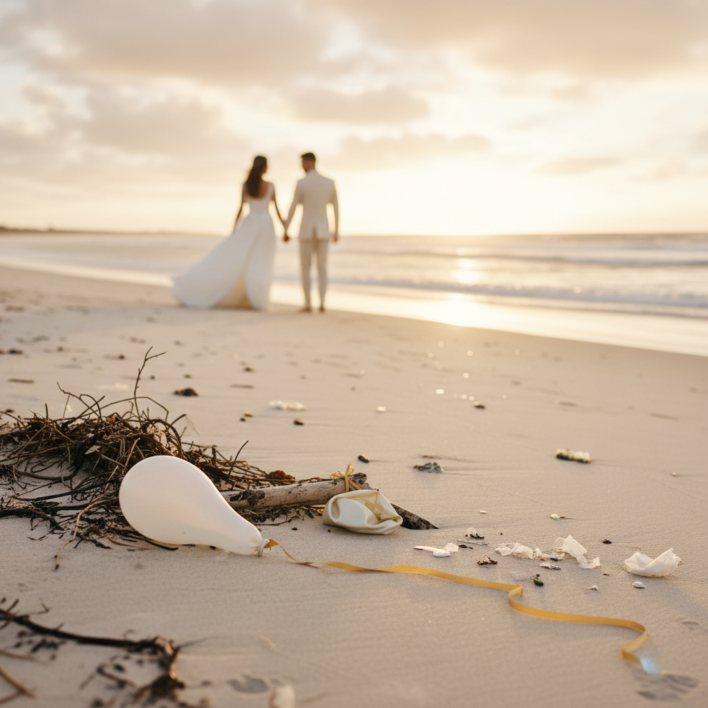 Luftballons zur Hochzeit ist Umweltverschmutzung